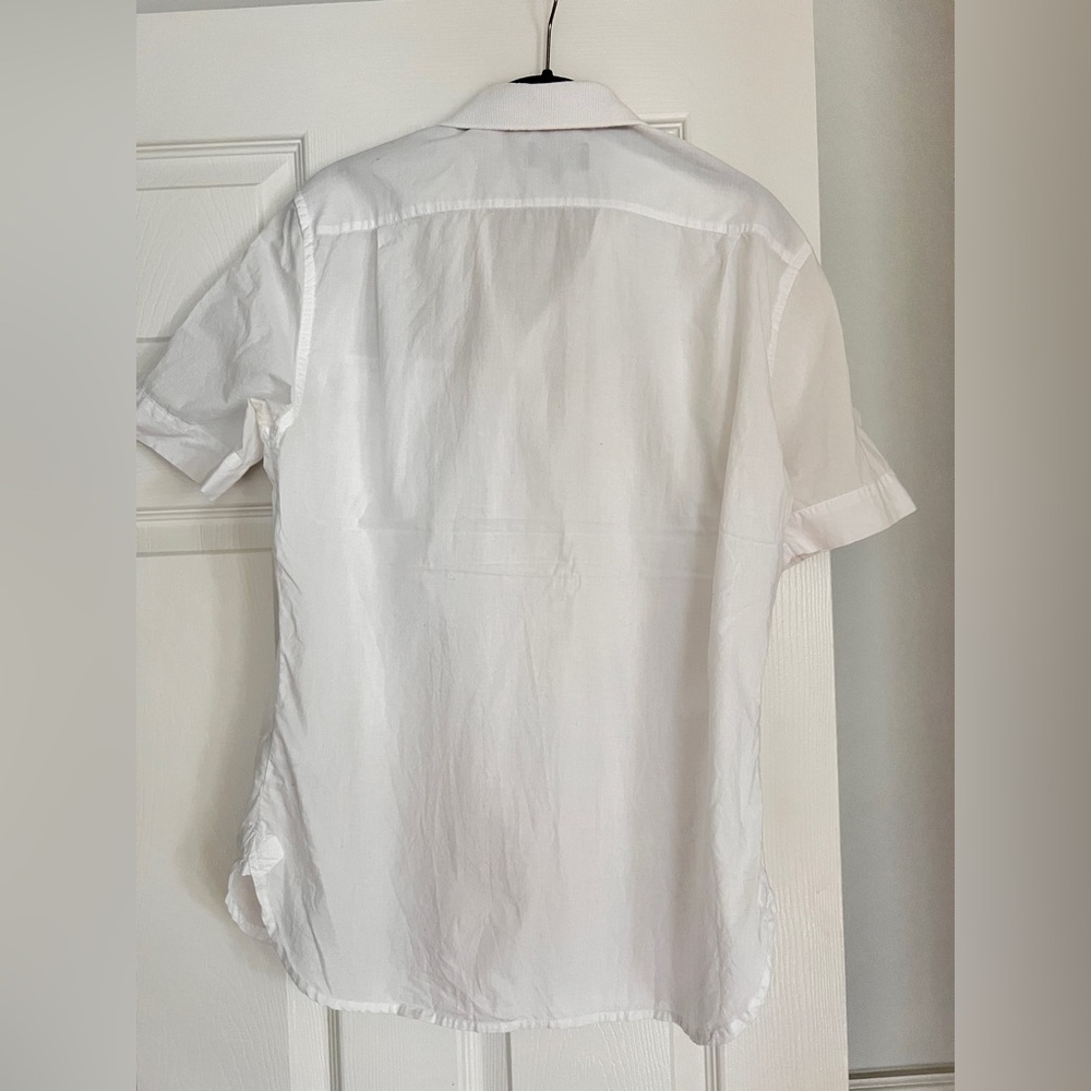 Emporio Armani Jeans White Shirt Button Down zip up cotton Short sleeve men's S - Picture 3 of 11